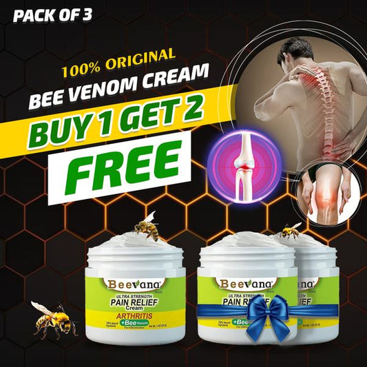30 DAY MONEY BACK OFFER!! #1 Bee Venom Pain Relief Cream Buy 1 Get 2 Free! ⭐⭐⭐⭐⭐(5,862 Ratings)( Pack Of 3 )