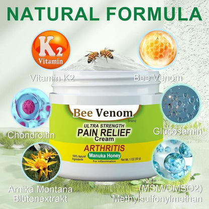 30 DAY MONEY BACK OFFER!! #1 Bee Venom Pain Relief Cream Buy 1 Get 2 Free! ⭐⭐⭐⭐⭐(5,862 Ratings)( Pack Of 3 )