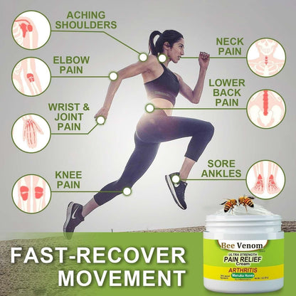 30 DAY MONEY BACK OFFER!! #1 Bee Venom Pain Relief Cream Buy 1 Get 2 Free! ⭐⭐⭐⭐⭐(5,862 Ratings)( Pack Of 3 )